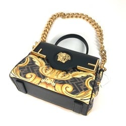 FENDI Versace collaboration VERSACE La Medusa satchel bag Zucca FENDACE Fenderche shoulder handbag leather ladies brown