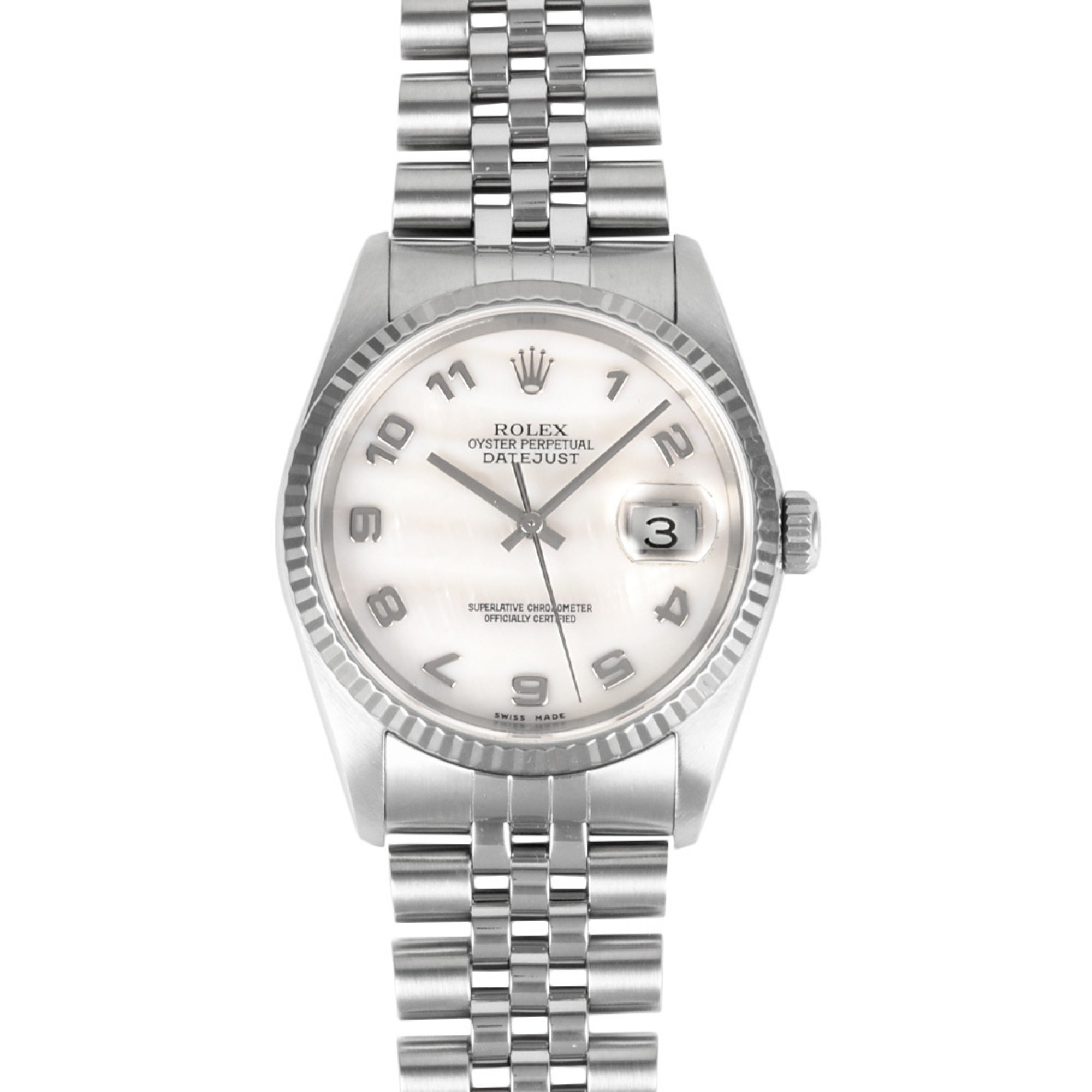 Rolex ROLEX 16234NA Datejust 36 F series (manufactured in 2003) Automatic watch White shell dial SS x WG Men's