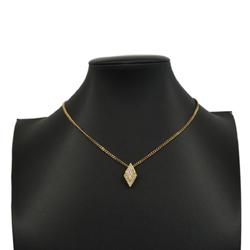 Christian Dior Necklace, Diamond Shape, Rhinestone, GP Plated, Gold, Women's