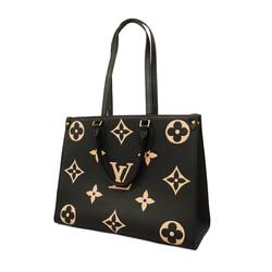 Louis Vuitton Handbag Monogram Empreinte Bicolor On the Go MM M45495 Black Beige Women's