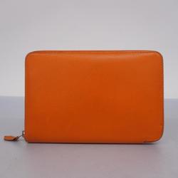 Hermes Long Wallet Azap Combine □H Stamped Veau Epsom Orange Men's Women's