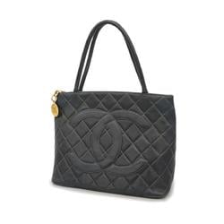 Chanel Tote Bag Reproduction Caviar Skin Black Women's