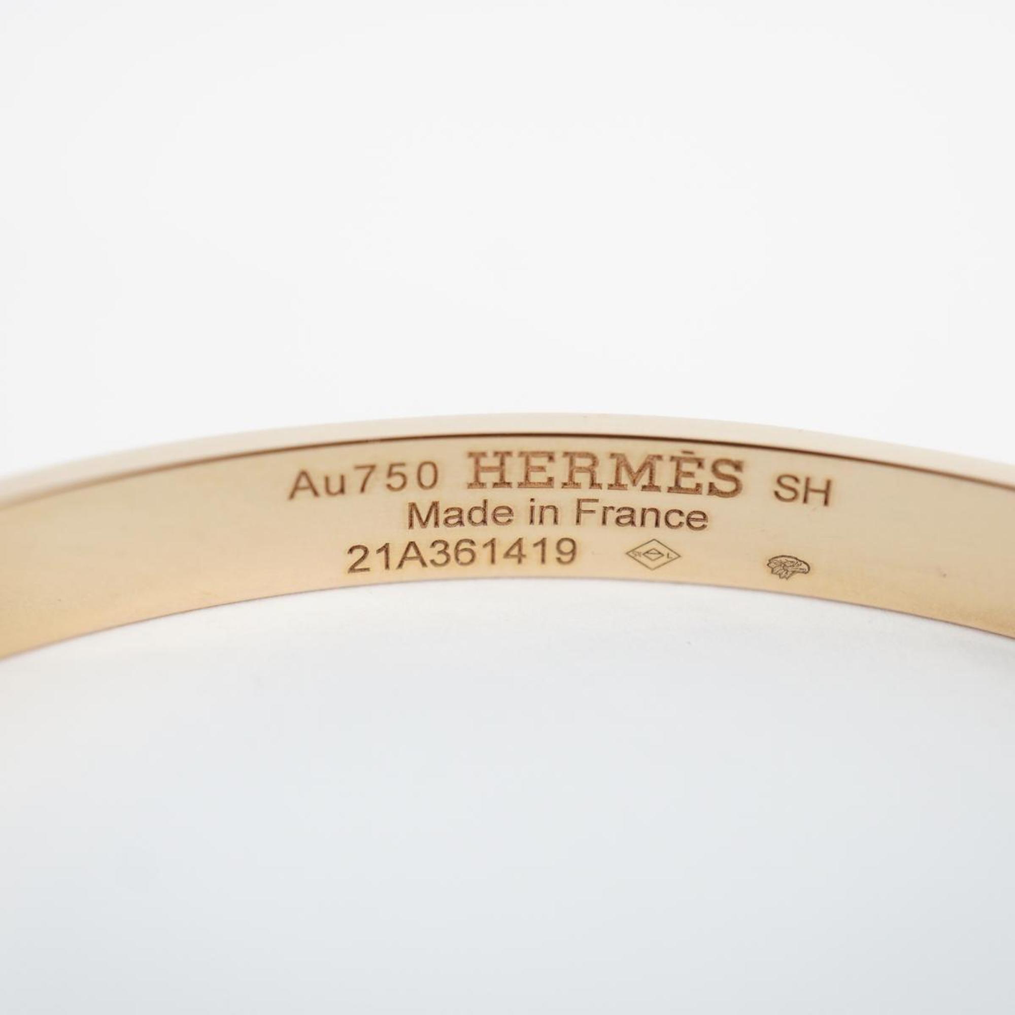 Hermes bracelet H d'Ancre diamond K18PG pink gold ladies