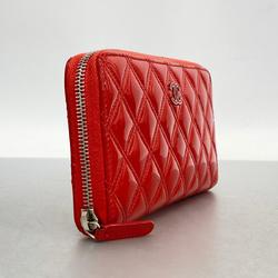 Chanel Long Wallet Matelasse Patent Leather Red Men's Women's