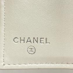 Chanel Wallet Matelasse Caviar Skin White Women's