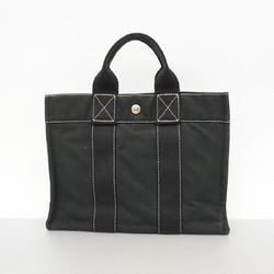 Hermes Handbag Deauville PM Canvas Black Women's