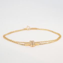 Tiffany Bracelet T Two W Chain Diamond K18PG Pink Gold Women's