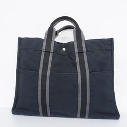 Hermes Tote Bag Foult MM Canvas Black Men's Women's