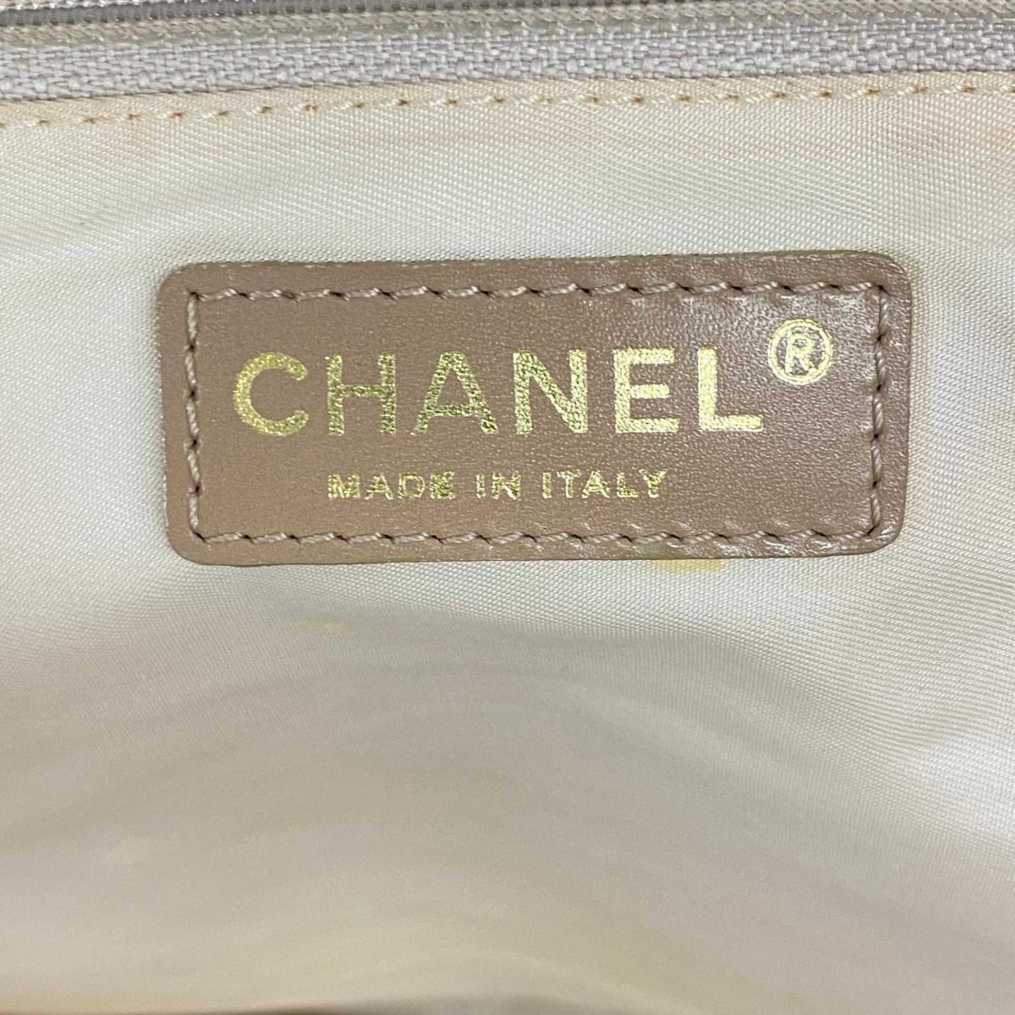 Chanel Tote Bag New Travel Nylon Beige Champagne Women's