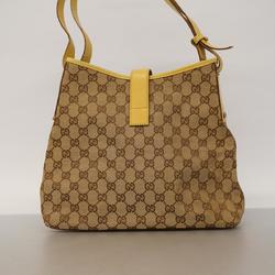 Gucci Shoulder Bag GG Canvas 110291 Brown Yellow Women's