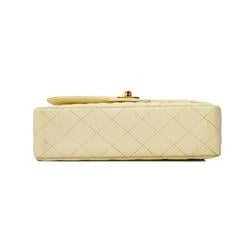 Chanel Shoulder Bag Matelasse W Flap Chain Caviar Skin White Women's