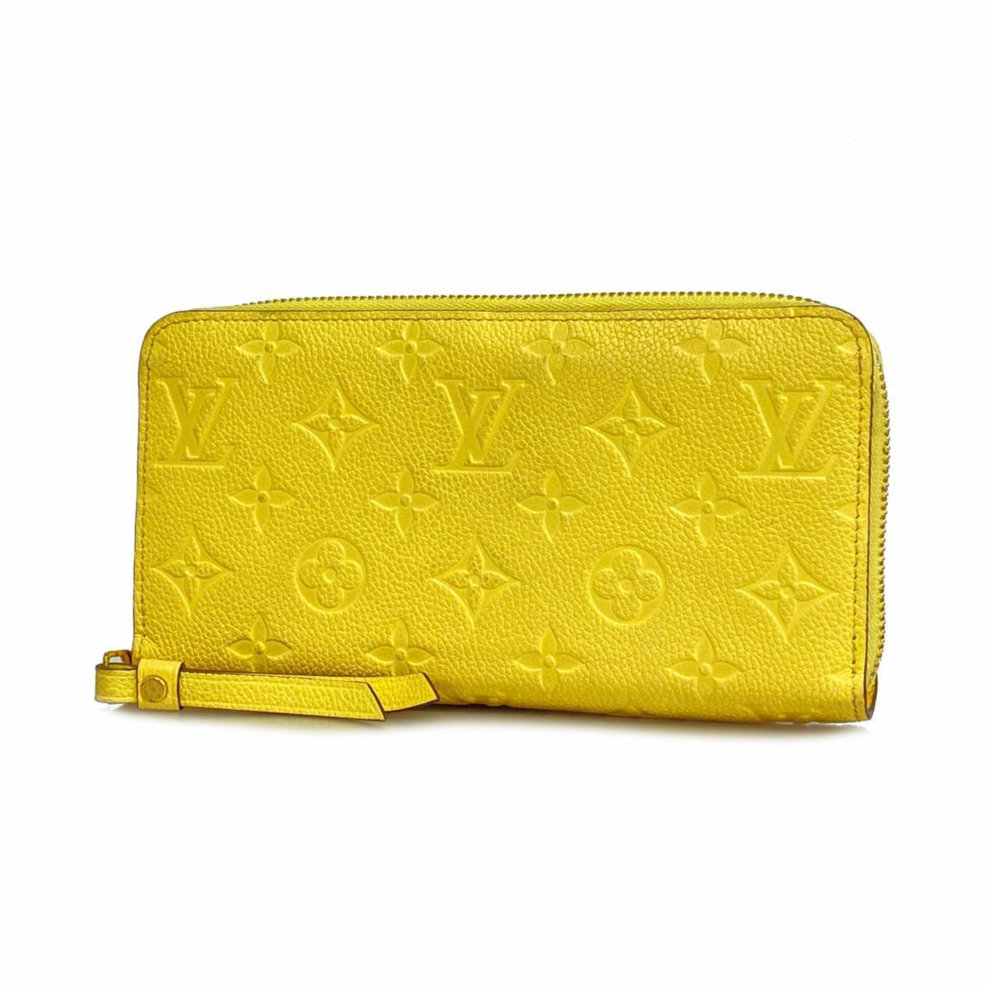 Louis Vuitton Long Wallet Monogram Empreinte Zippy M82043 Jaune Men's Women's