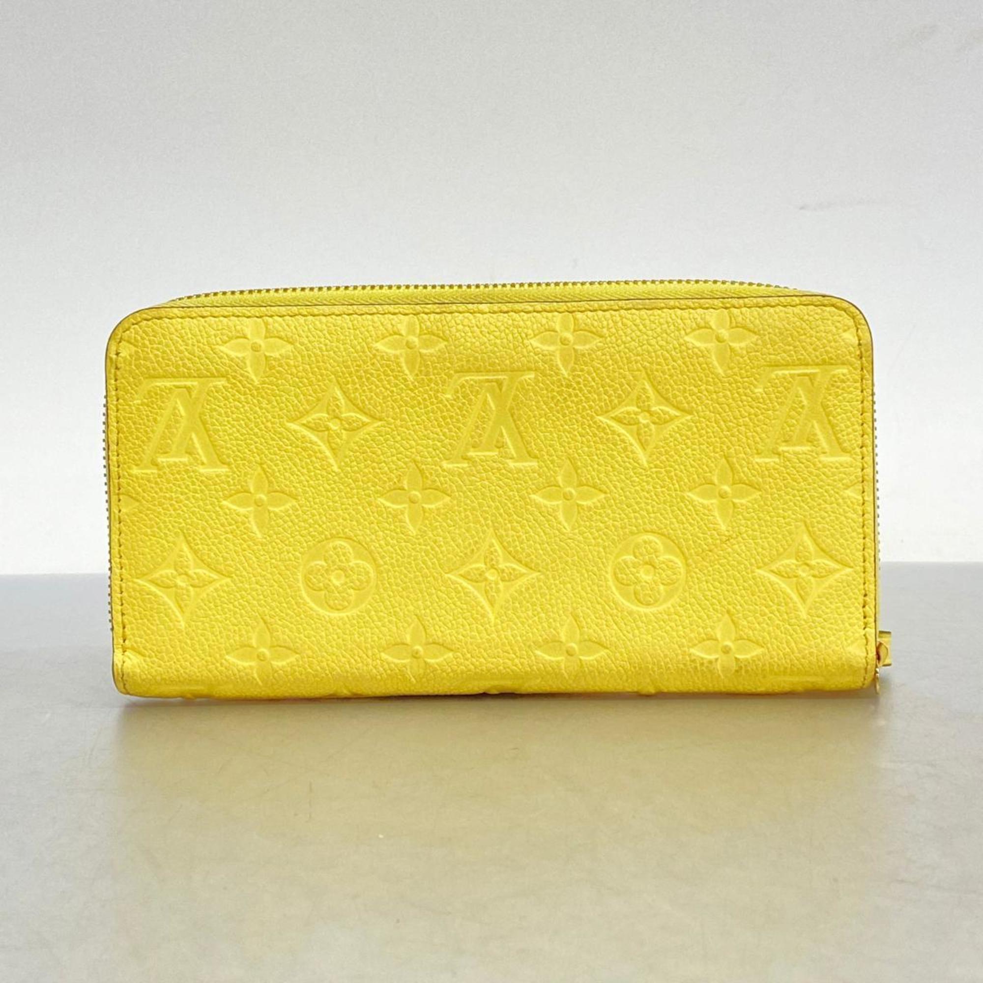 Louis Vuitton Long Wallet Monogram Empreinte Zippy M82043 Jaune Men's Women's