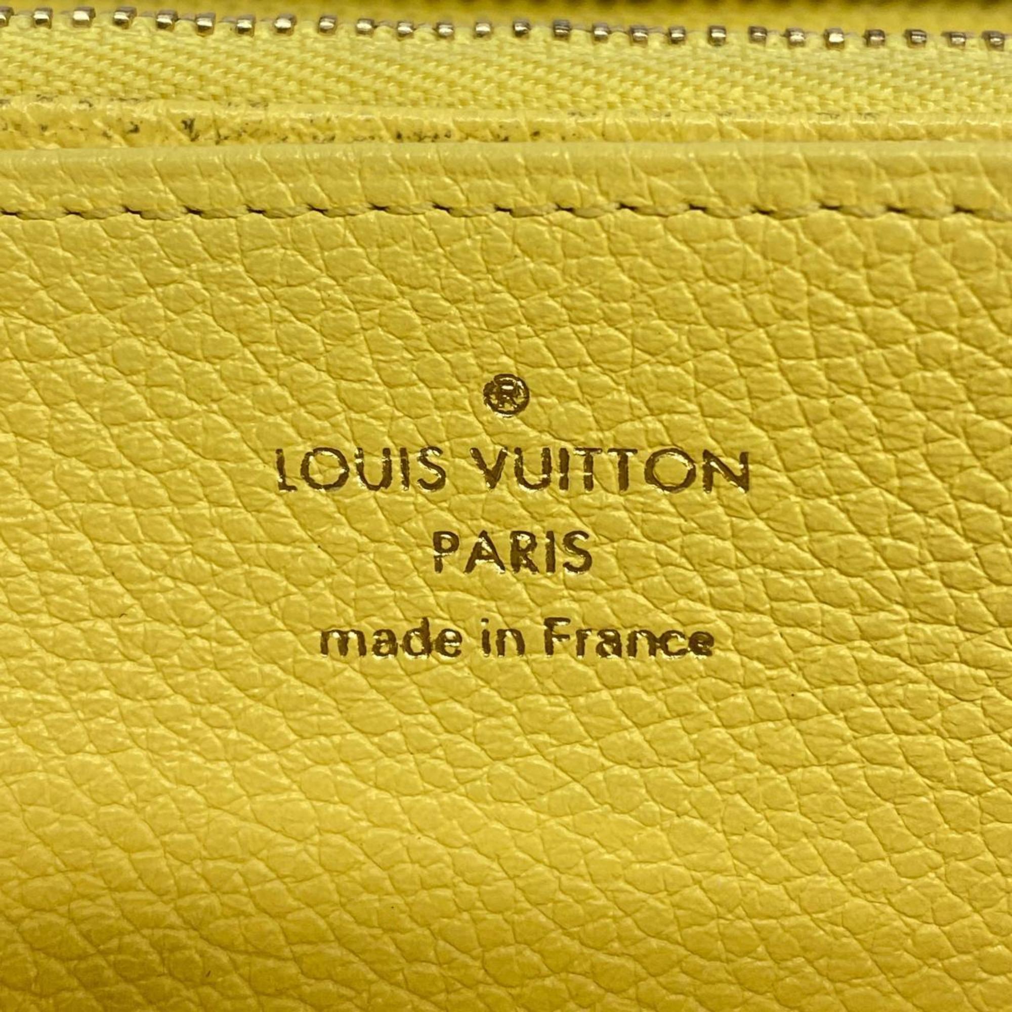 Louis Vuitton Long Wallet Monogram Empreinte Zippy M82043 Jaune Men's Women's