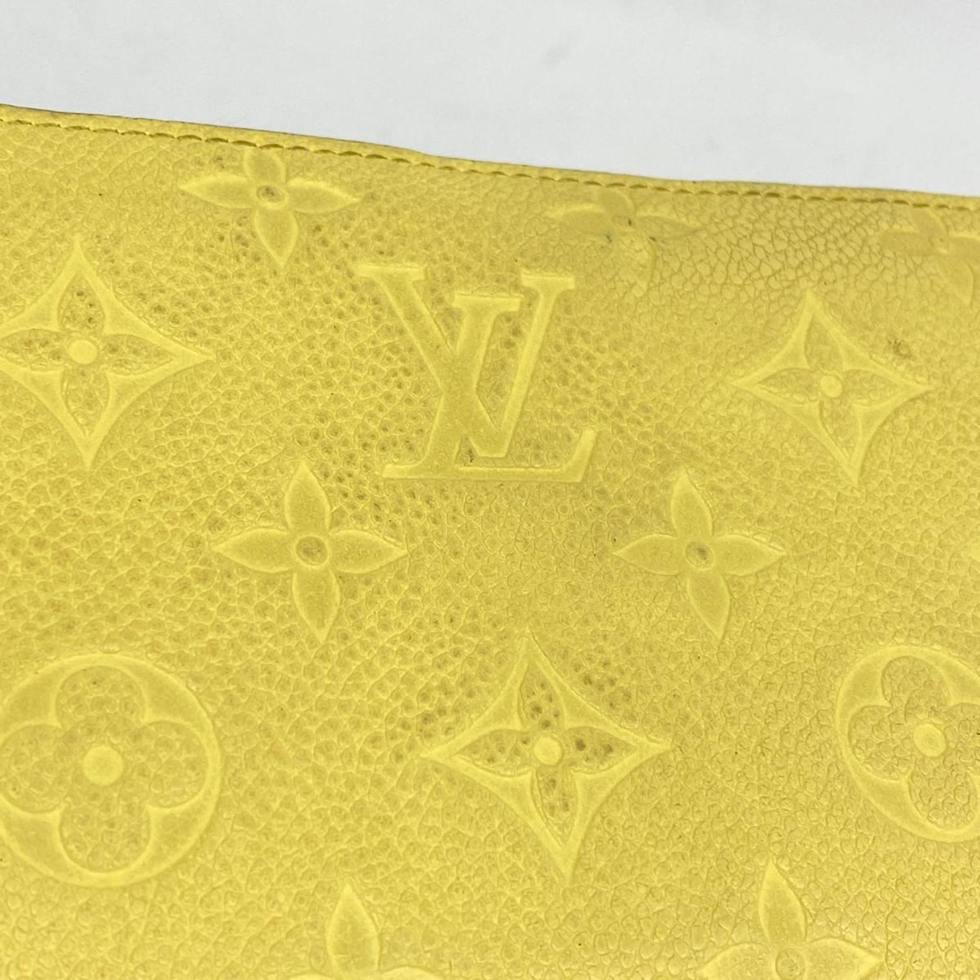 Louis Vuitton Long Wallet Monogram Empreinte Zippy M82043 Jaune Men's Women's