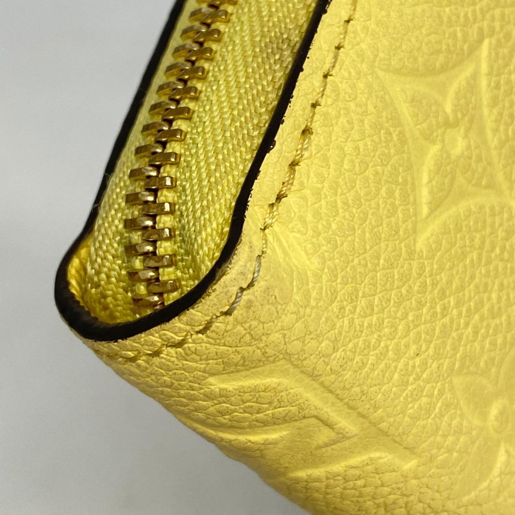 Louis Vuitton Long Wallet Monogram Empreinte Zippy M82043 Jaune Men's Women's