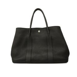 Hermes Tote Bag Garden PM D Engraved Negonda Black Women's