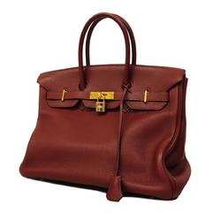 Hermes handbag Birkin 35 □H stamp Togo Rouge H Ladies