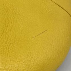 Salvatore Ferragamo Shoulder Bag Gancini Leather Yellow Champagne Women's