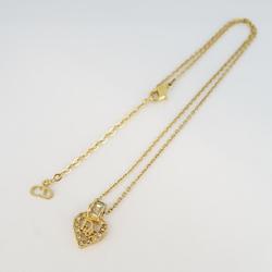 Christian Dior Necklace Rhinestone GP Plated Gold Women's