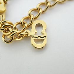 Christian Dior Necklace CD Rhinestone GP Plated Gold Women's