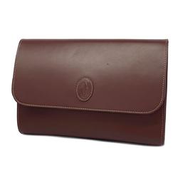 Cartier Clutch Bag Must Leather Bordeaux Women's