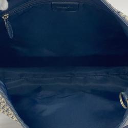 Christian Dior Shoulder Bag Trotter Nylon Canvas Navy Women's