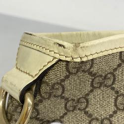 Gucci Tote Bag GG Supreme 197953 Leather Ivory Beige Champagne Women's