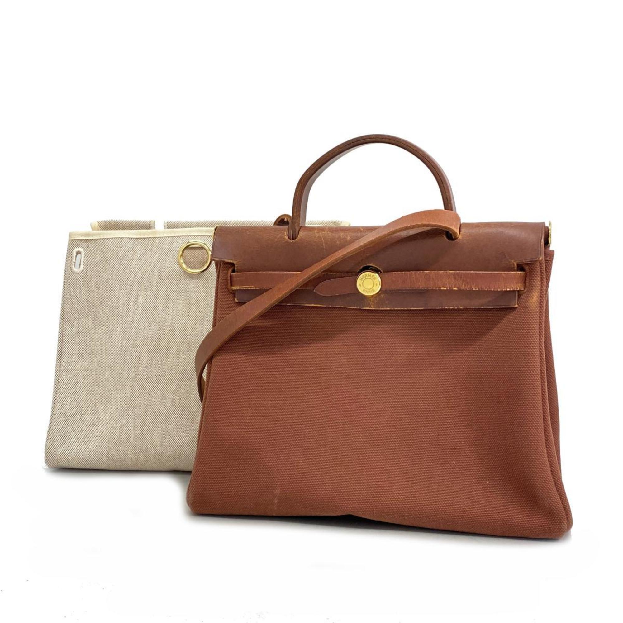 Hermes handbag Airbag PM □F stamp Toile H Brown Ladies