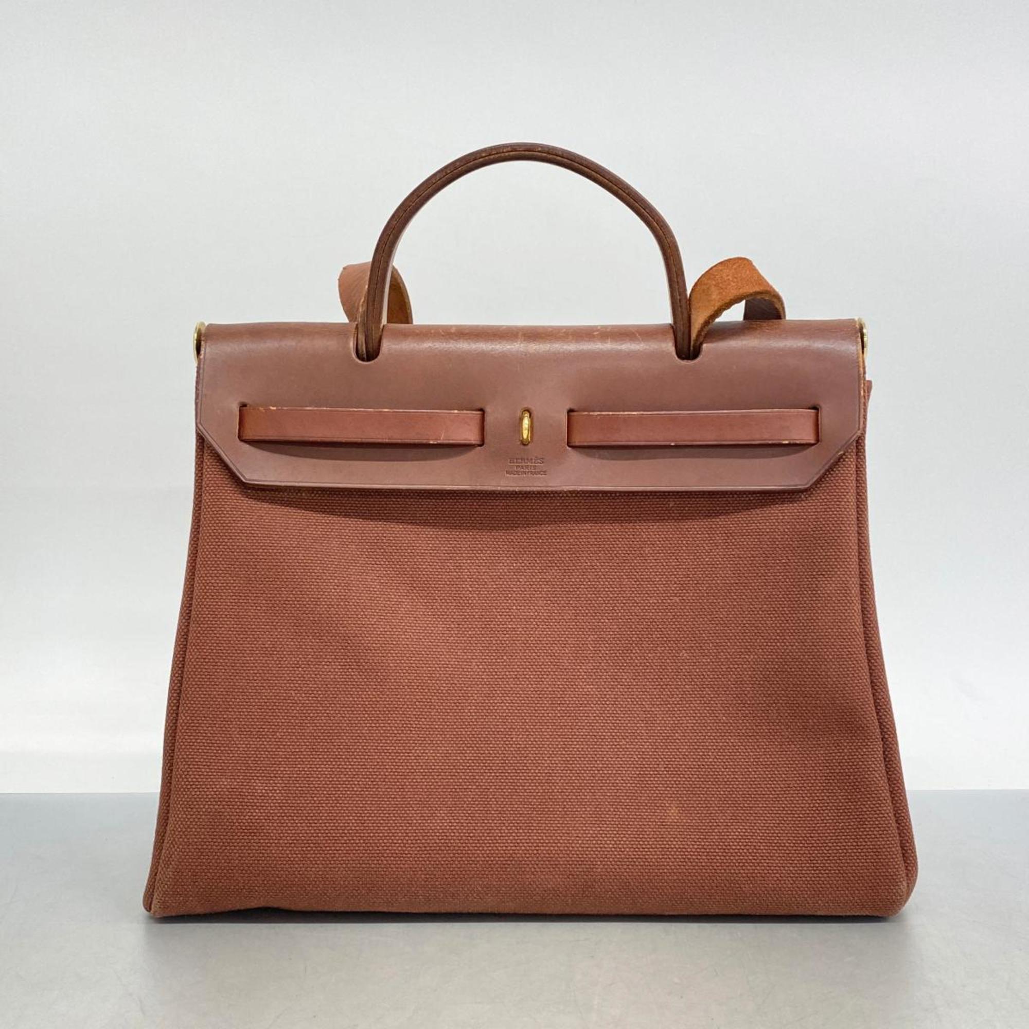 Hermes handbag Airbag PM □F stamp Toile H Brown Ladies