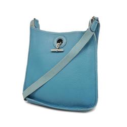 Hermes Shoulder Bag Vespa PM □A Stamped Taurillon Clemence Blue Jean Women's