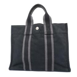 Hermes Tote Bag Foult PM Canvas Black Women's