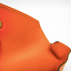 Hermes LE 24 Women's Leather Coin Purse/coin Case Orange