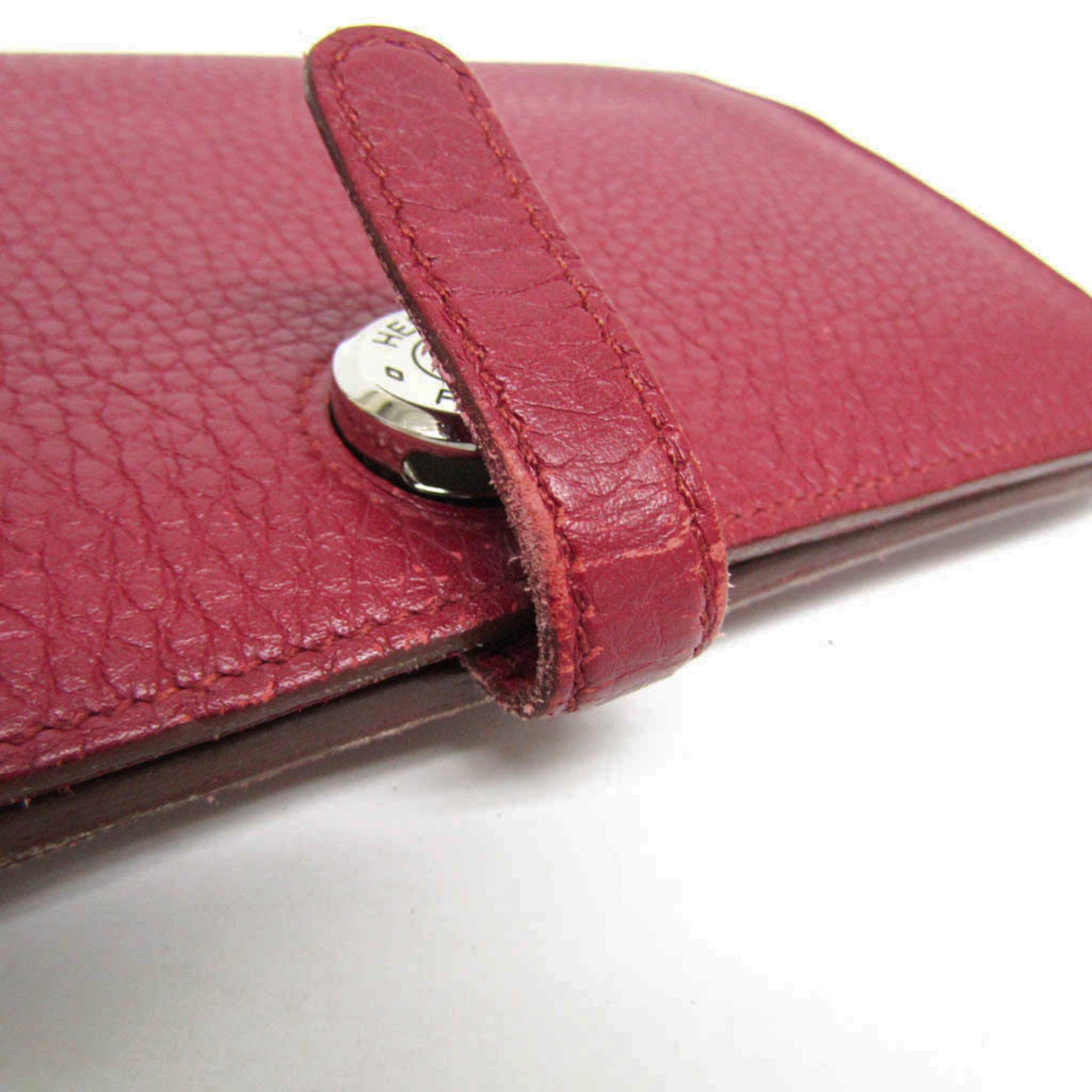 Hermes Dogon GM Women,Men Togo Leather Long Wallet (bi-fold) Wine