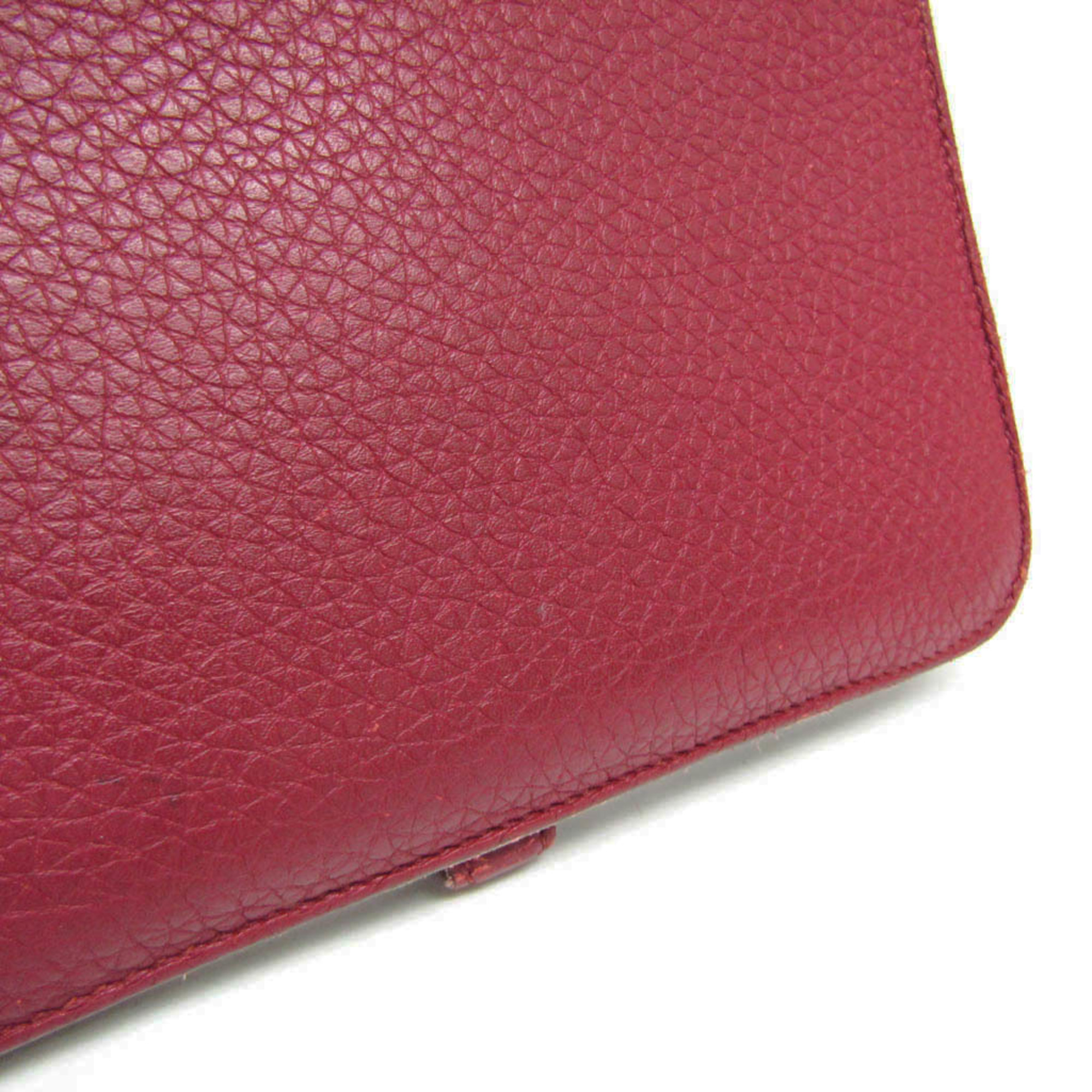 Hermes Dogon GM Women,Men Togo Leather Long Wallet (bi-fold) Wine