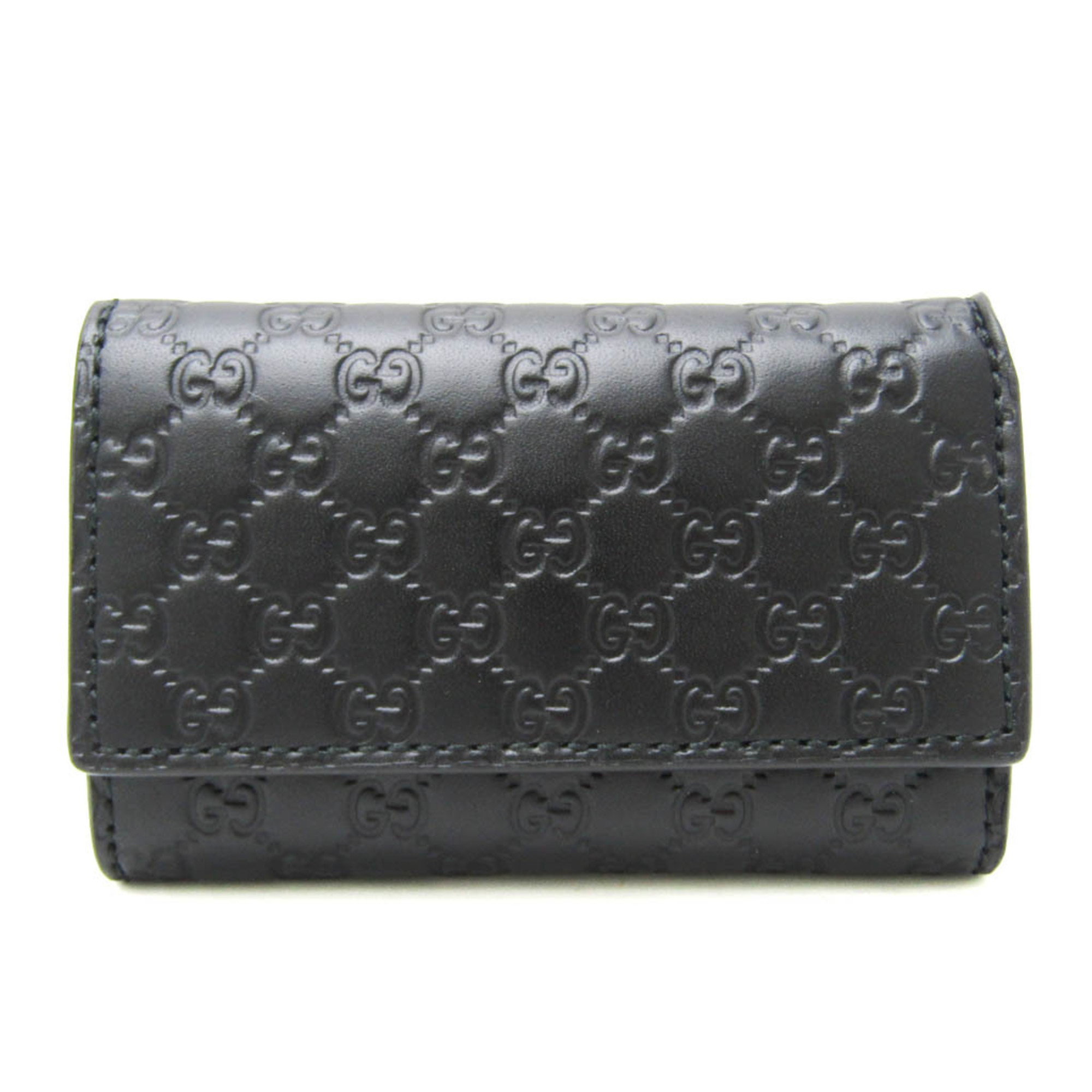 Gucci MicroGuccissima 150402 Women,Men Leather Key Case Black