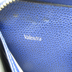 Valextra V9L06 Women's  Calfskin Long Wallet (bi-fold) Royal Blue