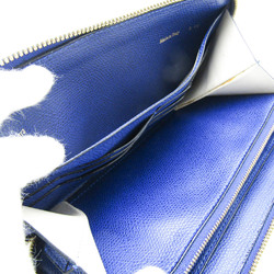 Valextra V9L06 Women's  Calfskin Long Wallet (bi-fold) Royal Blue