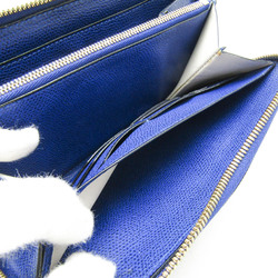 Valextra V9L06 Women's  Calfskin Long Wallet (bi-fold) Royal Blue