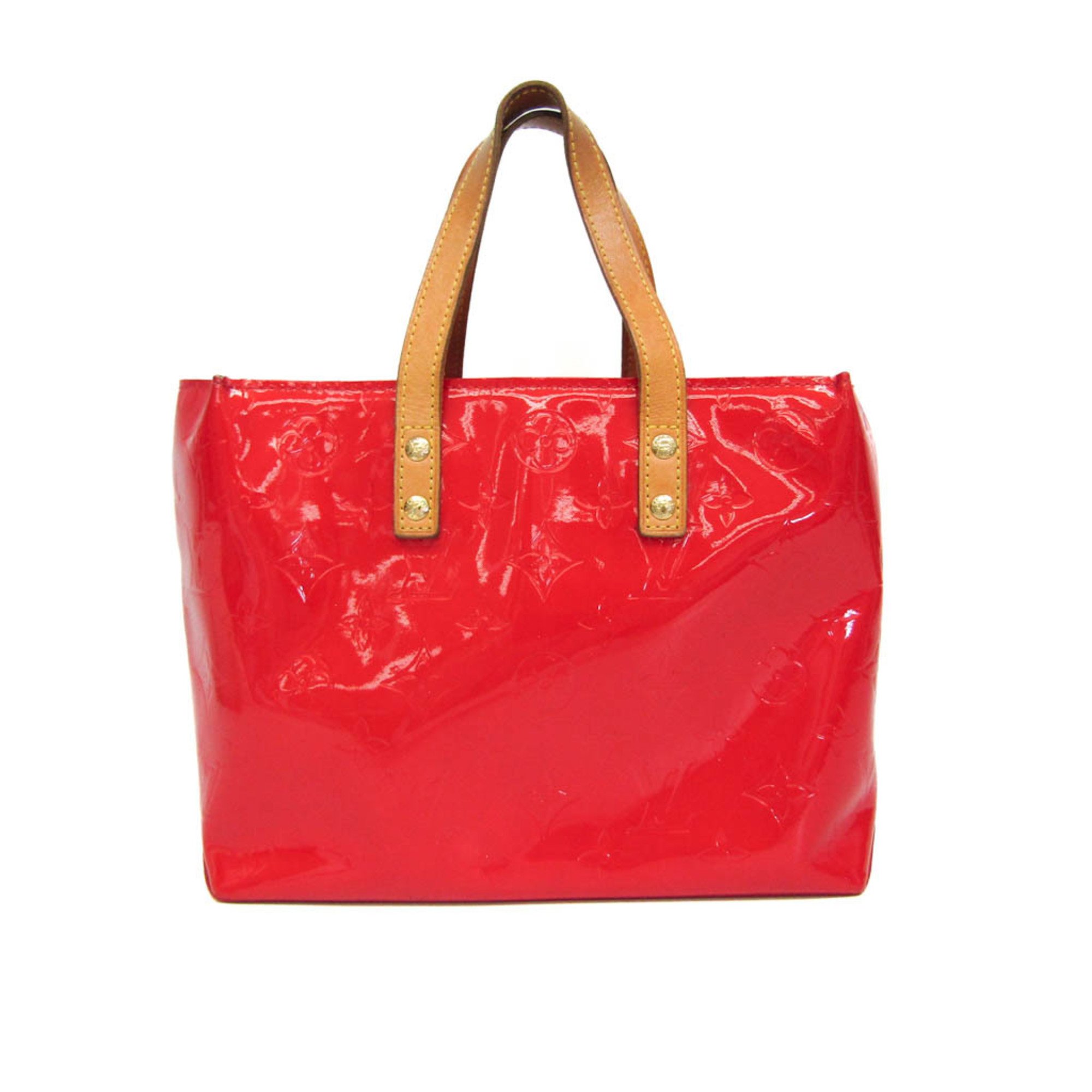 Louis Vuitton Monogram Vernis Reade PM M91088 Women's Handbag Rouge