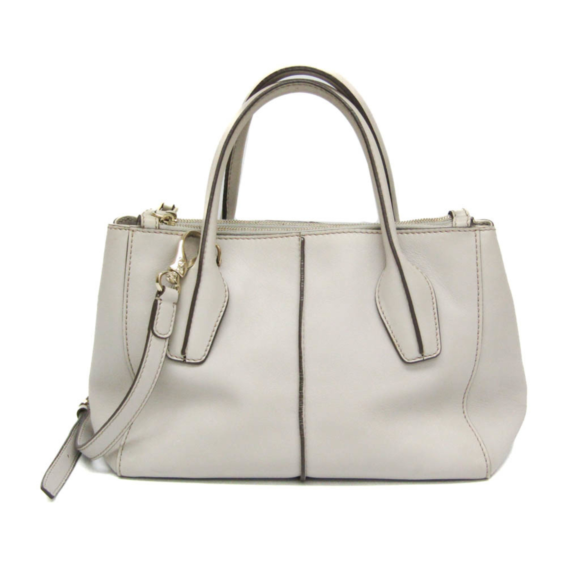 Tod's Women's Leather Handbag,Shoulder Bag Light Gray