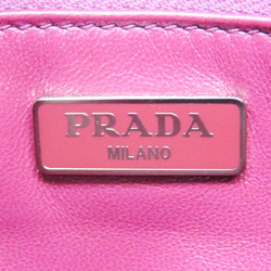 Prada Gather Women's Saffiano Lux Clutch Bag Fuxia