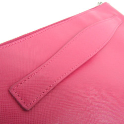 Prada Gather Women's Saffiano Lux Clutch Bag Fuxia