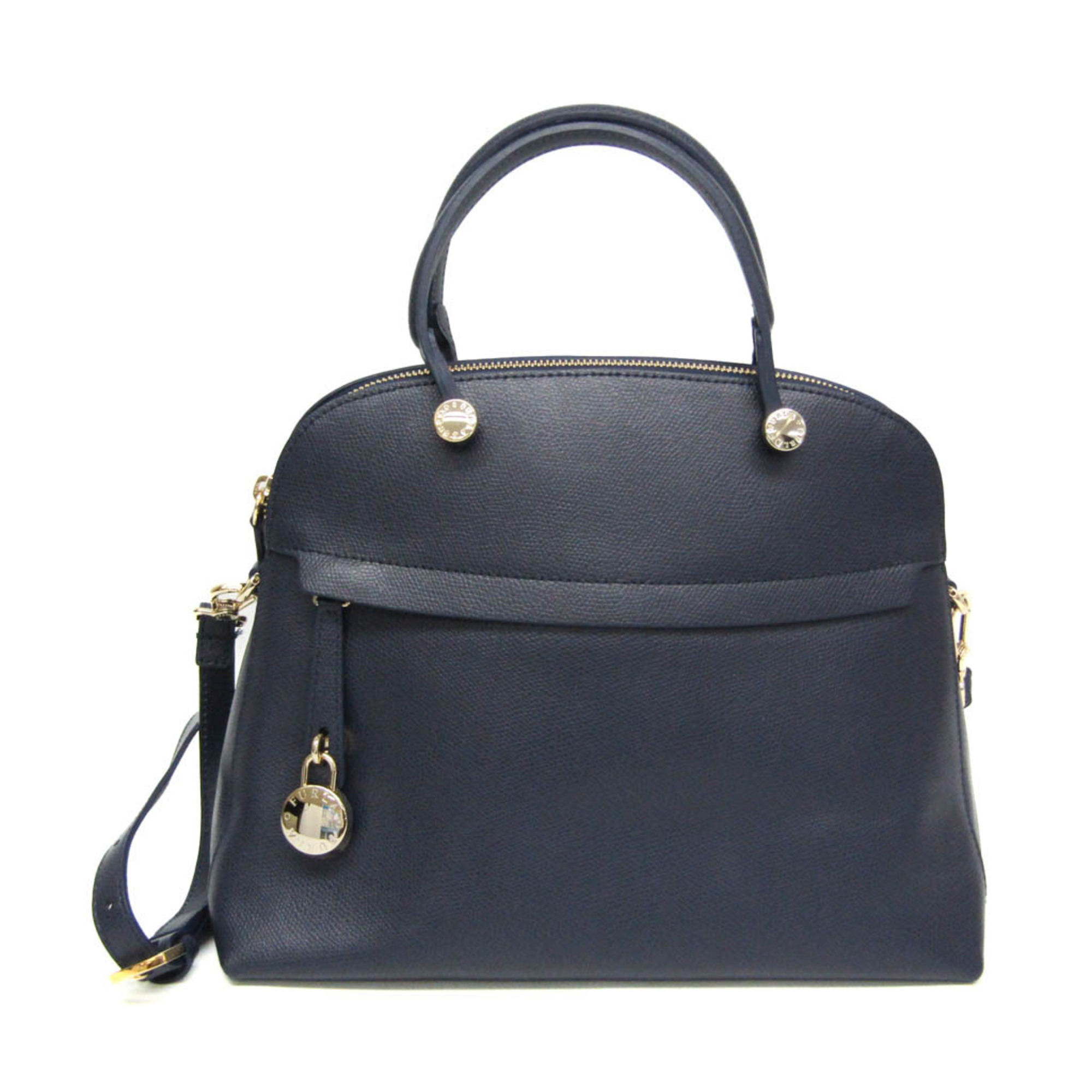 Furla Piper M G5996 Women's Leather Handbag,Shoulder Bag Navy