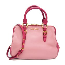 Miu Miu Madras RL0058 Women's Leather Handbag,Shoulder Bag Light Pink,Pink