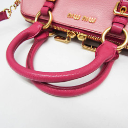 Miu Miu Madras RL0058 Women's Leather Handbag,Shoulder Bag Light Pink,Pink