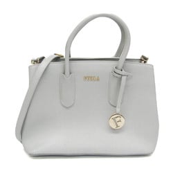 Furla Tessa G7280 Women's Leather Handbag,Shoulder Bag Light Blue Gray