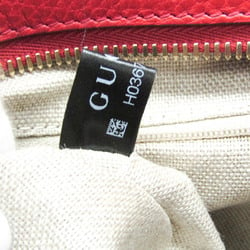 Gucci GG Canvas 449241 Women's Leather,Canvas Handbag,Shoulder Bag Beige,Dark Brown,Red Color