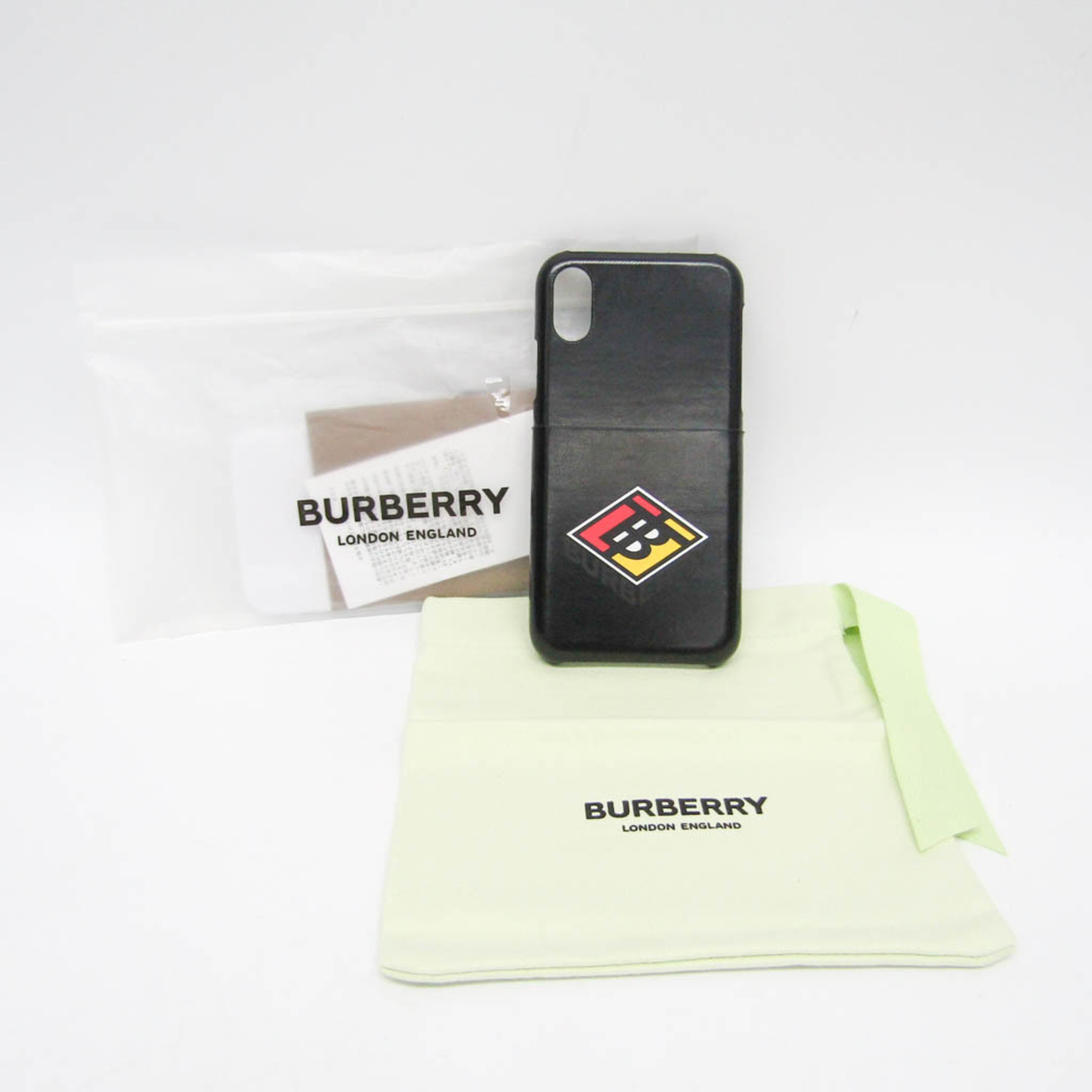 Burberry PVC Phone Bumper For IPhone X Black TB coin logo 8021771