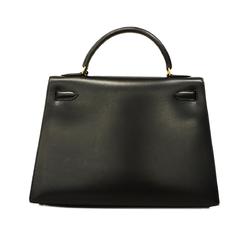 Hermes handbag Kelly 32 〇A stamp box calf black ladies